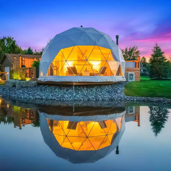 Luxury Clear Geodesic Dome Tent, PVC Tent, for Hotel, Manor, Resort, Forest, Glamping, Half Dome - Image 9