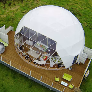 Luxury Clear Geodesic Dome Tent, PVC Tent, for Hotel, Manor, Resort, Forest, Glamping, Half Dome