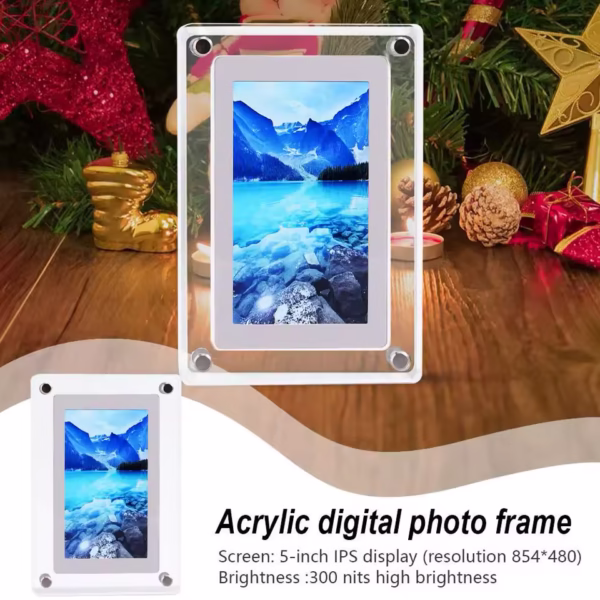 Acrylic Digital Photo Frame Visual Electronic Video Display Built-in Memory 4GB Battery Screen 5inch 1200mAh Frame Picture W5N6