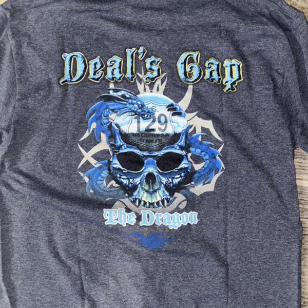 Gildan Men's Grey and Blue T-shirt
