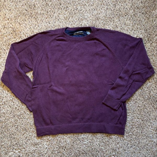 St. John's Bay Men's Purple and Burgundy Jumper