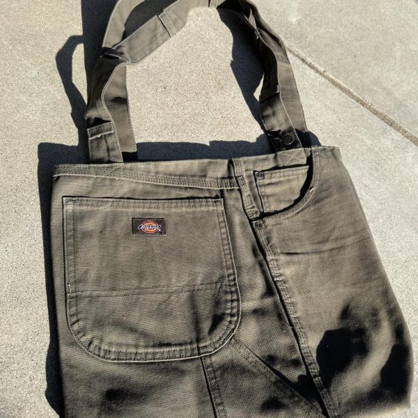 Green Dickies canvas tote bag