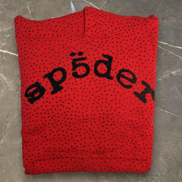 Spider Worldwide Men's Red and Black Hoodie