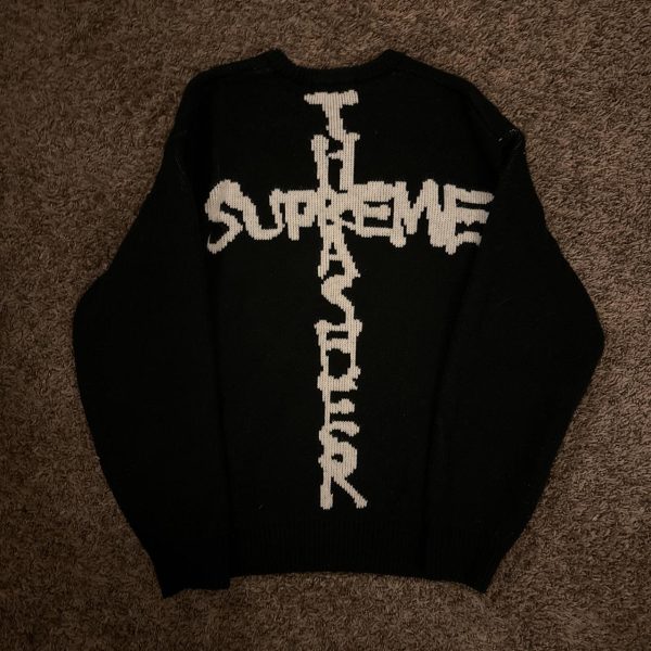 Supreme Men's Black and White Jumper