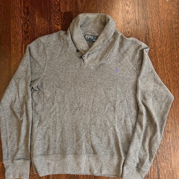 Polo Ralph Lauren Women's Grey and Brown Jumper