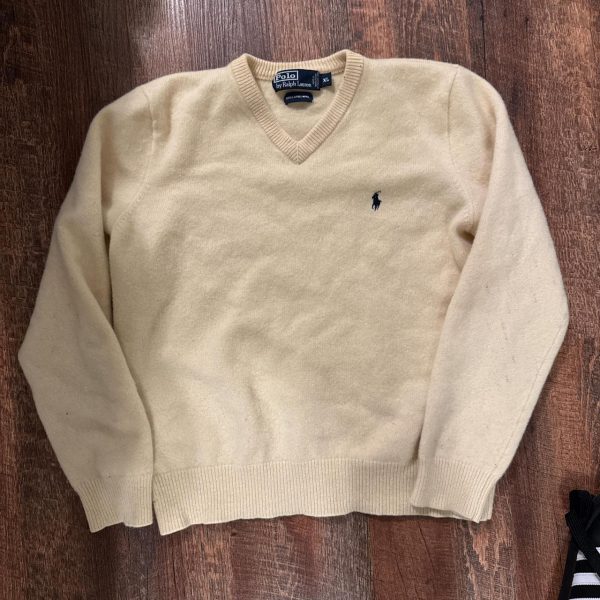 Polo Ralph Lauren Boys' Yellow and Cream Jumper