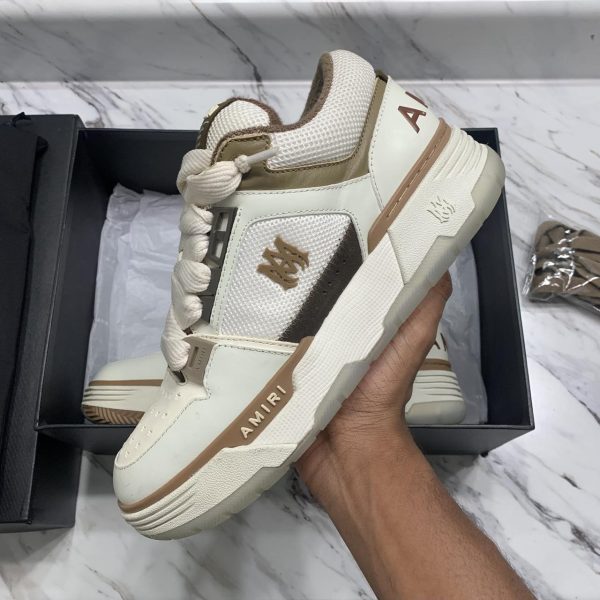 Amiri Men's White and Brown Trainers