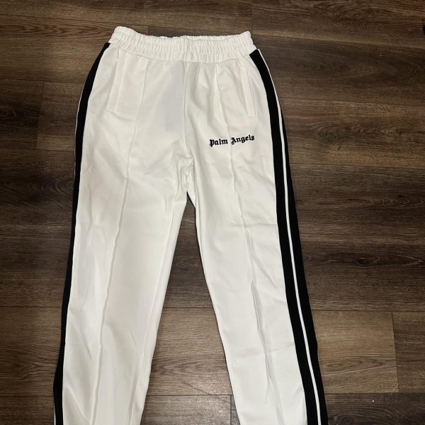 Palm Angels Men's White Trousers