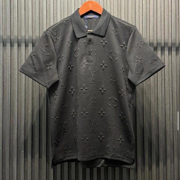 Louis Vuitton Men's Black and Grey Polo-shirts