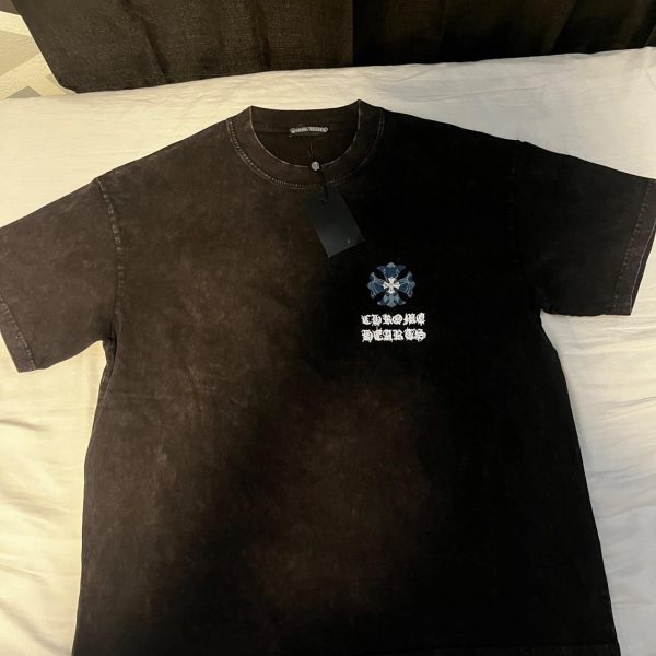 Chrome Hearts Men's Black and Blue T-shirt