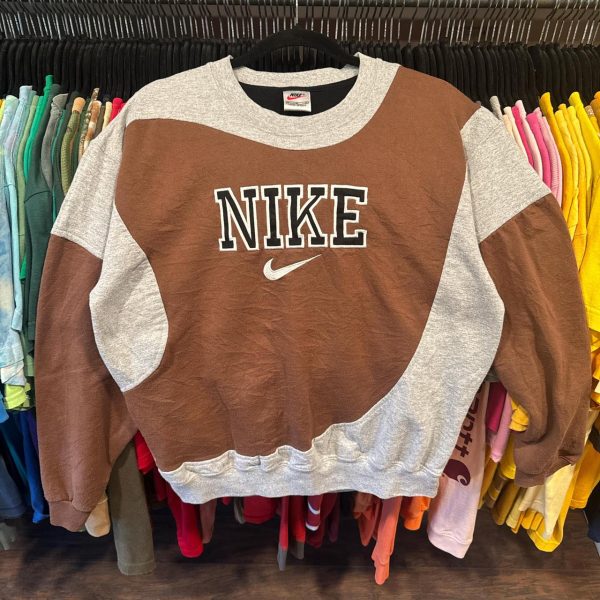 Nike Men's Brown and Grey Sweatshirt