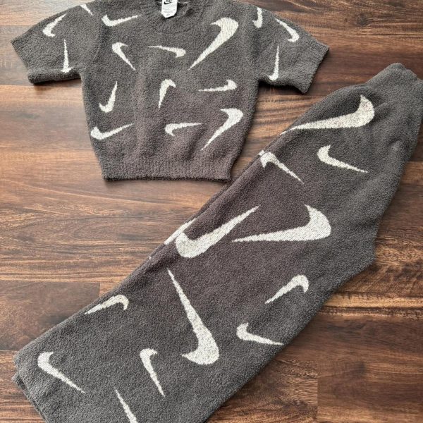 Nike Women's Grey and Black Jumpsuit