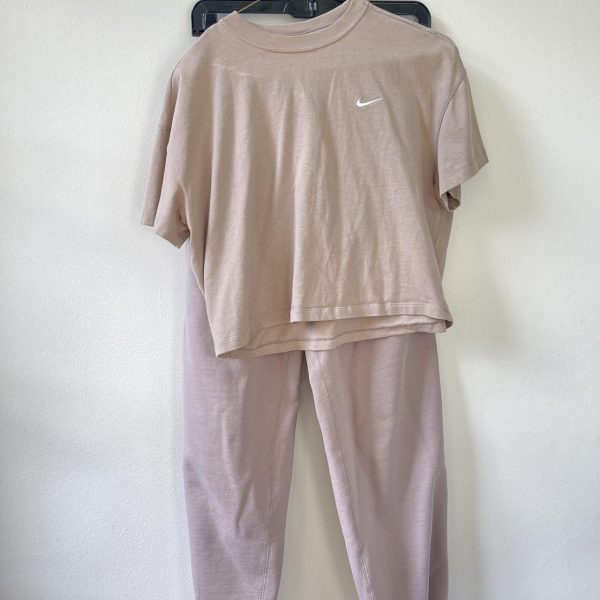 Nike Women's Pink and Tan Sweatshirt