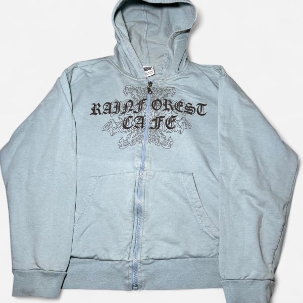 Women's Blue and Grey Hoodie