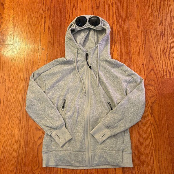 CP Company Men's Grey and Black Hoodie