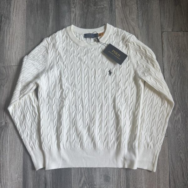Polo Ralph Lauren Women's White and Cream Jumper