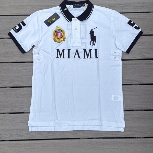 Ralph Lauren Men's White and Black Polo-shirts