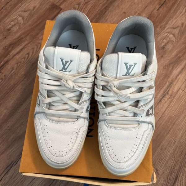 Louis Vuitton Men's White and Cream Trainers