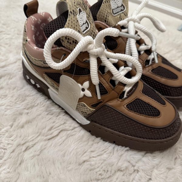 Louis Vuitton Men's Brown and Tan Trainers